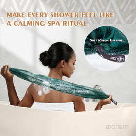 ARCH&M soft wide ribbon ties gripped by hands for comfortable control and secure scrub