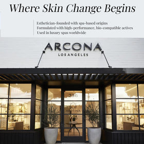 ARCONA visual of rice water and grains to illustrate brightening rice extract
