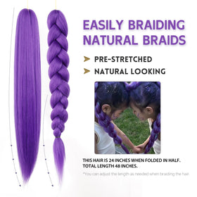 Arcpor purple braiding hair held in hand for easy handling and fast styling