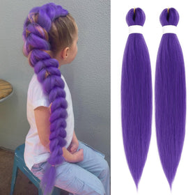Arcpor front packaging showing long purple braiding hair and quick-install benefit