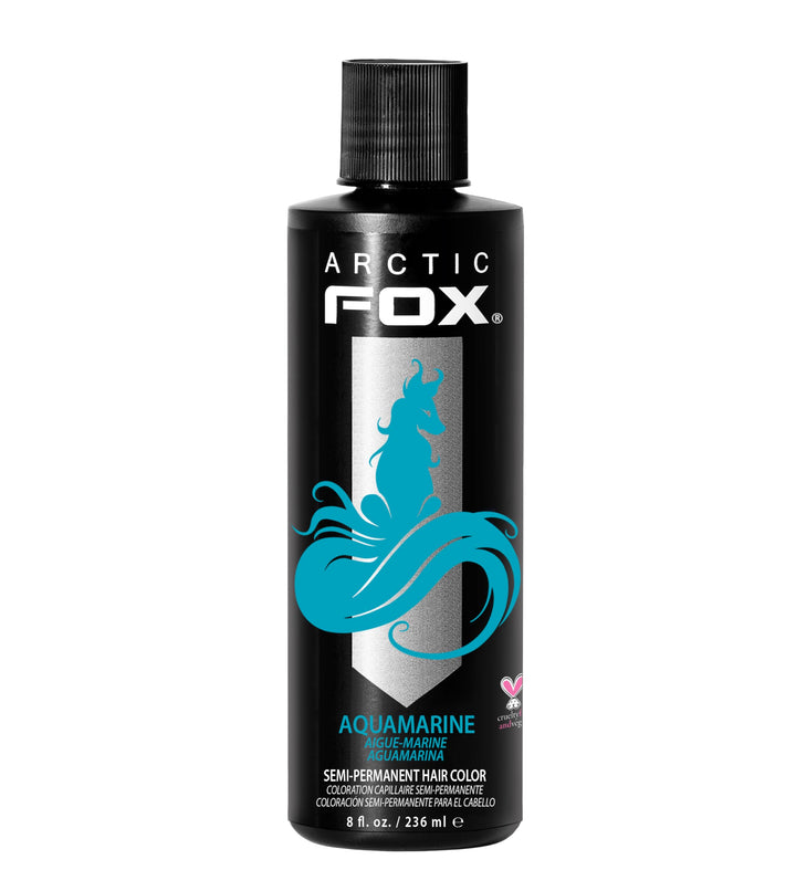 ARCTIC FOX jar front view showing aquamarine color and label benefits