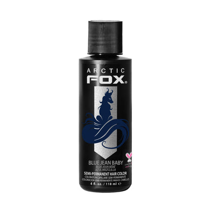 ARCTIC FOX front packaging showing Blue Jean Baby navy shade and tube
