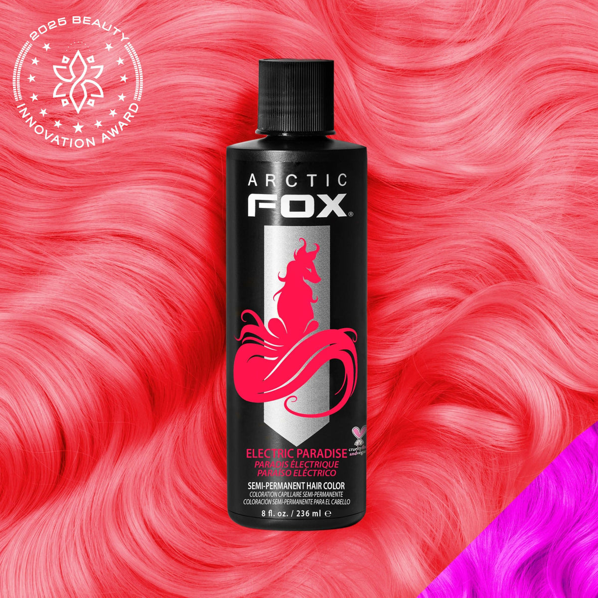 ARCTIC FOX close-up of creamy ELECTRIC PARADISE texture, easy application benefit