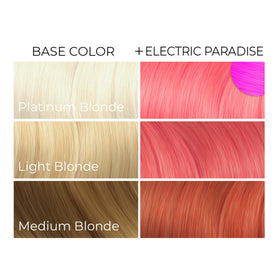 ARCTIC FOX styled festival hairstyle with ELECTRIC PARADISE, bold attention-grabbing color
