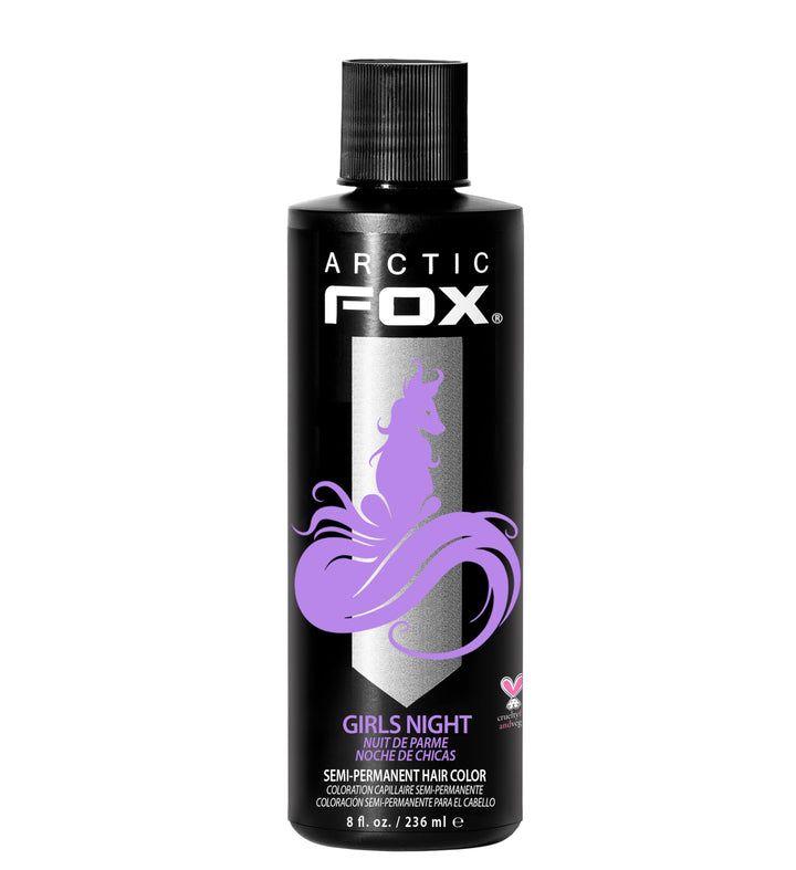 ARCTIC FOX tub front view showing Girls Night lilac shade and packaging benefit