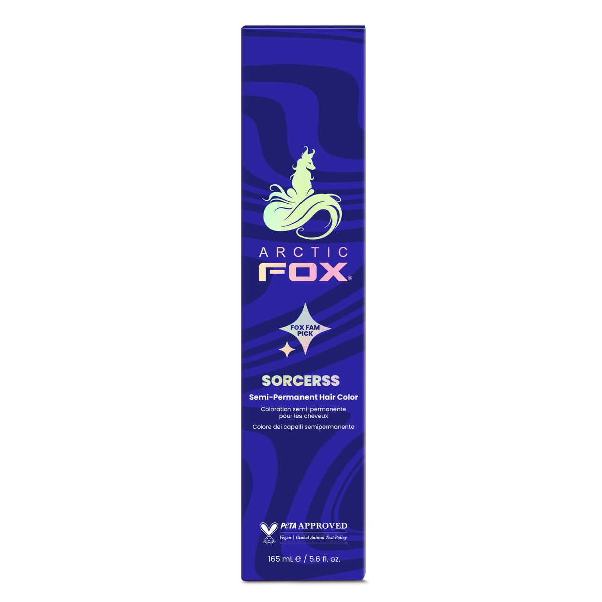 ARCTIC FOX front packaging showing midnight blue color and conditioning benefit