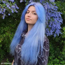 ARCTIC FOX being applied in salon for even periwinkle coverage and shine