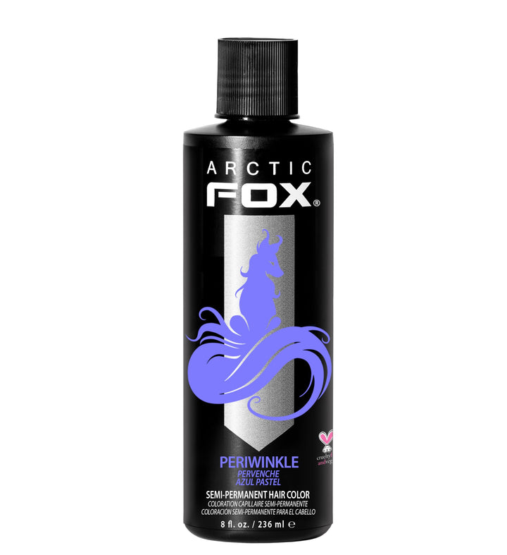 ARCTIC FOX front packaging tub showing periwinkle shade and benefits
