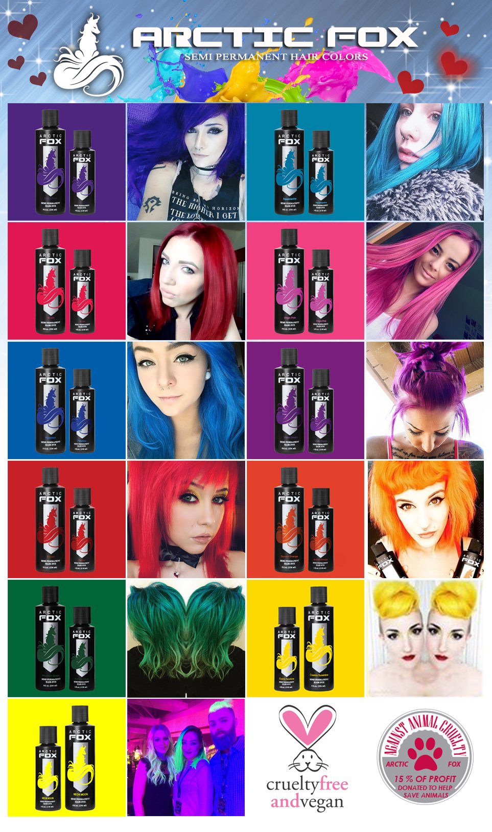 ARCTIC FOX applying poison to pre-lightened hair for vivid warm red result