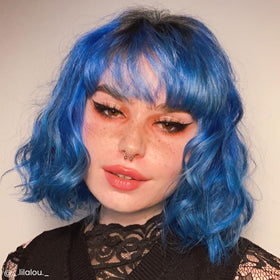 ARCTIC FOX Poseidon applied on bleached hair demonstrating vivid medium blue result