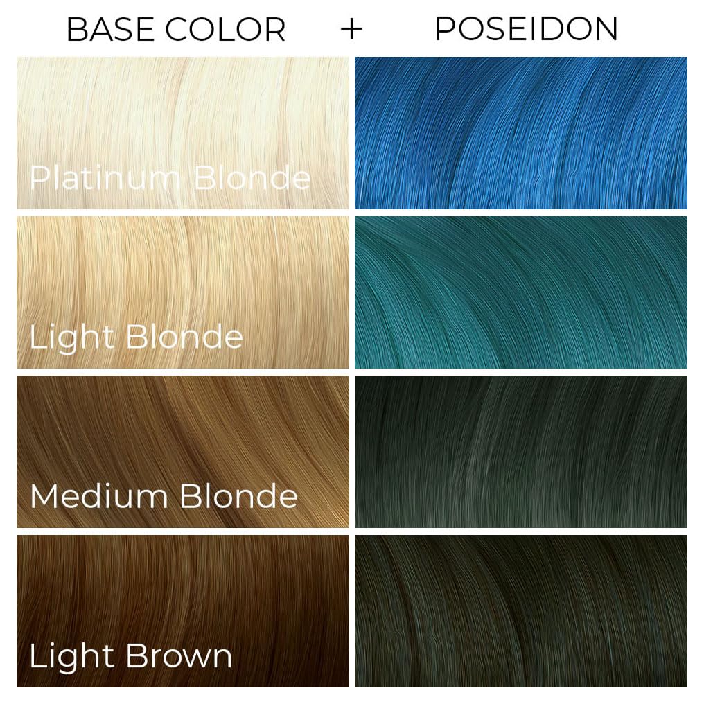 ARCTIC FOX POSEIDON styled lifestyle blue hair showcasing vibrant, salon-ready results