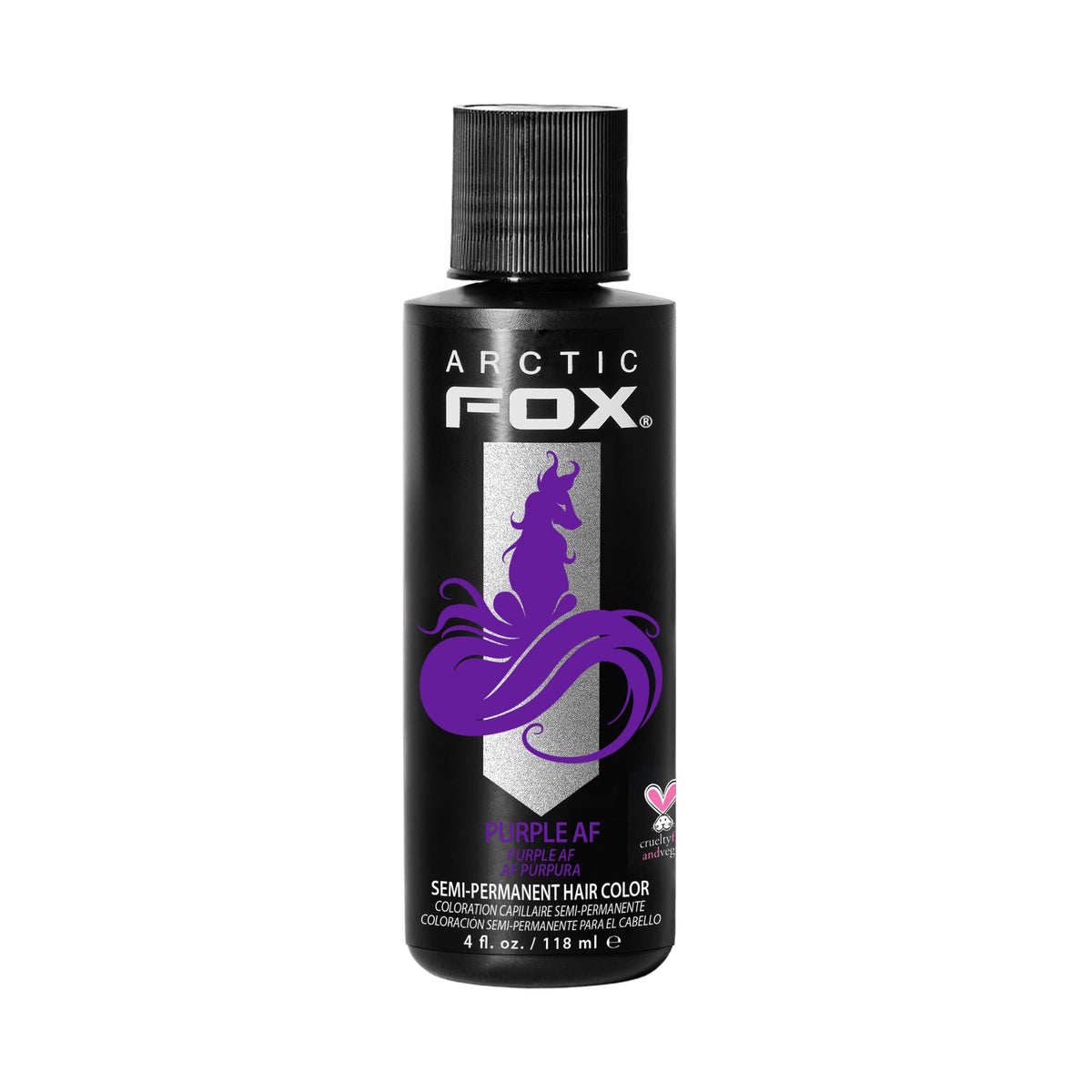 ARCTIC FOX jar front view showing vibrant purple pigment and branding benefit