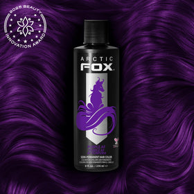 ARCTIC FOX label close-up highlighting product name and vegan, ammonia-free benefit