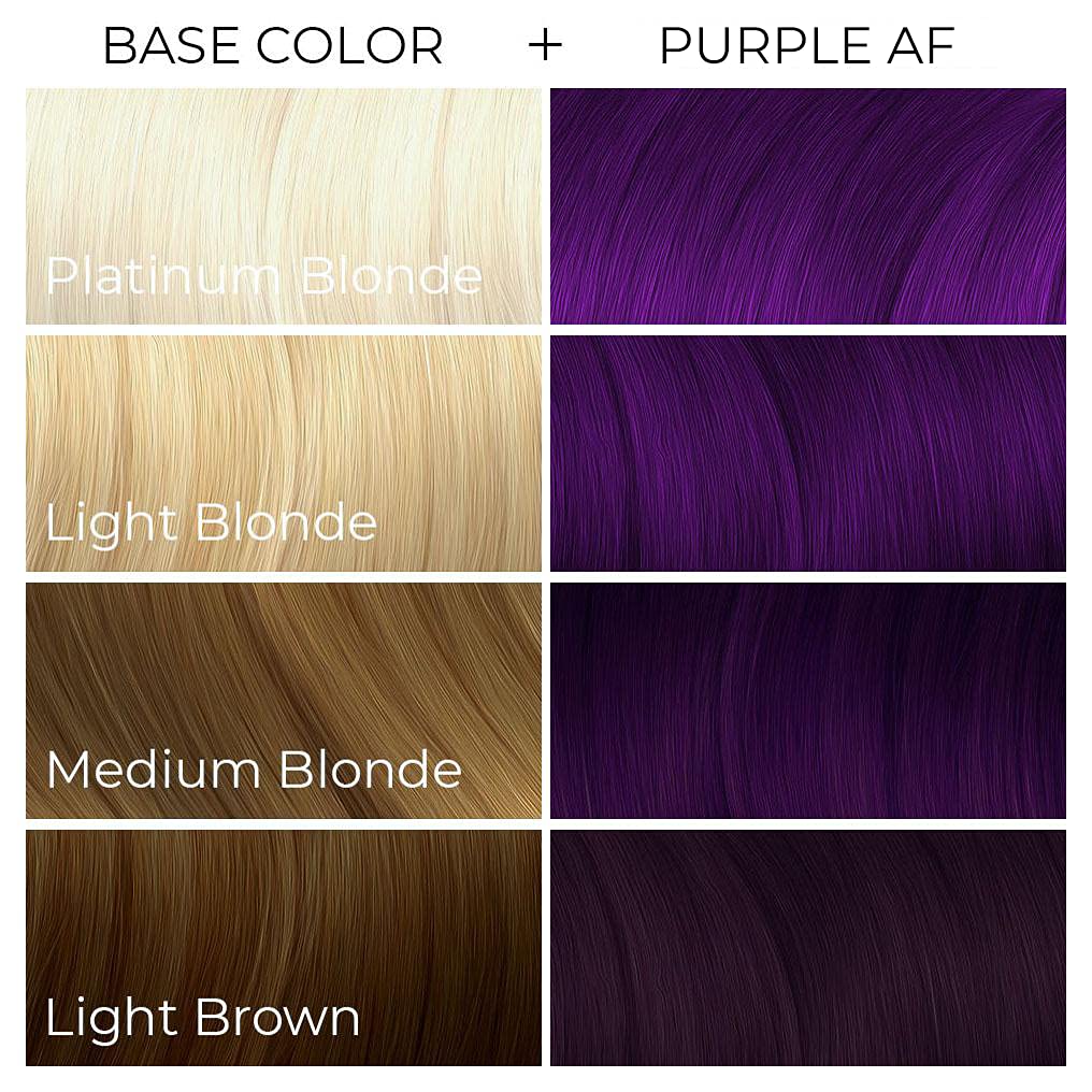 ARCTIC FOX lifestyle model hair showing bold purple color and soft conditioned finish