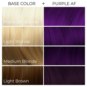 ARCTIC FOX lifestyle model hair showing bold purple color and soft conditioned finish