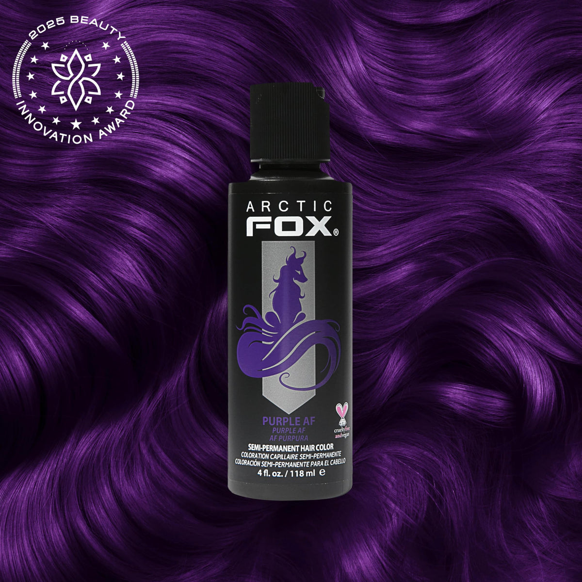 ARCTIC FOX close-up of creamy purple texture indicating smooth, conditioning formula
