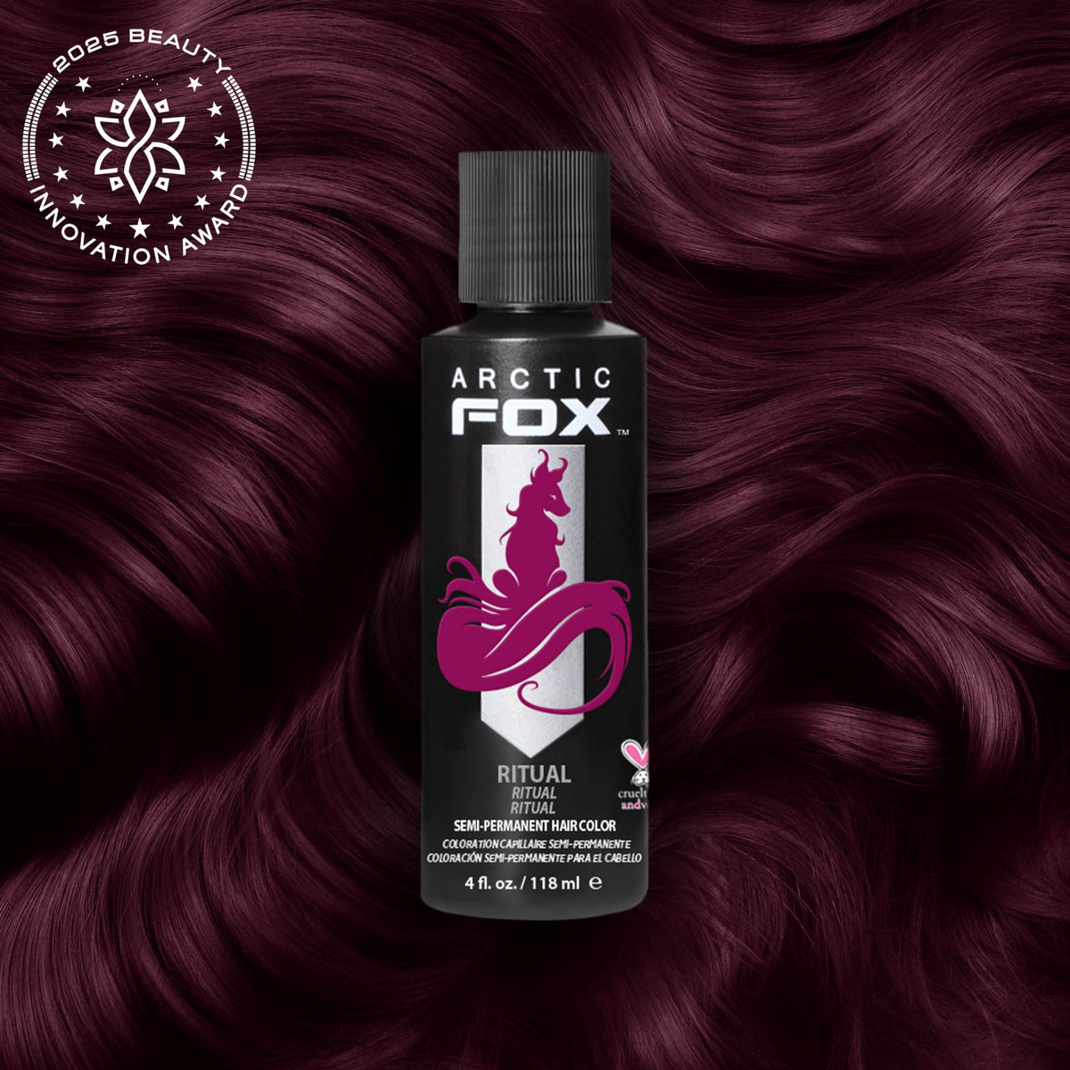ARCTIC FOX Ritual label close-up highlighting vegan cruelty-free ingredients benefits