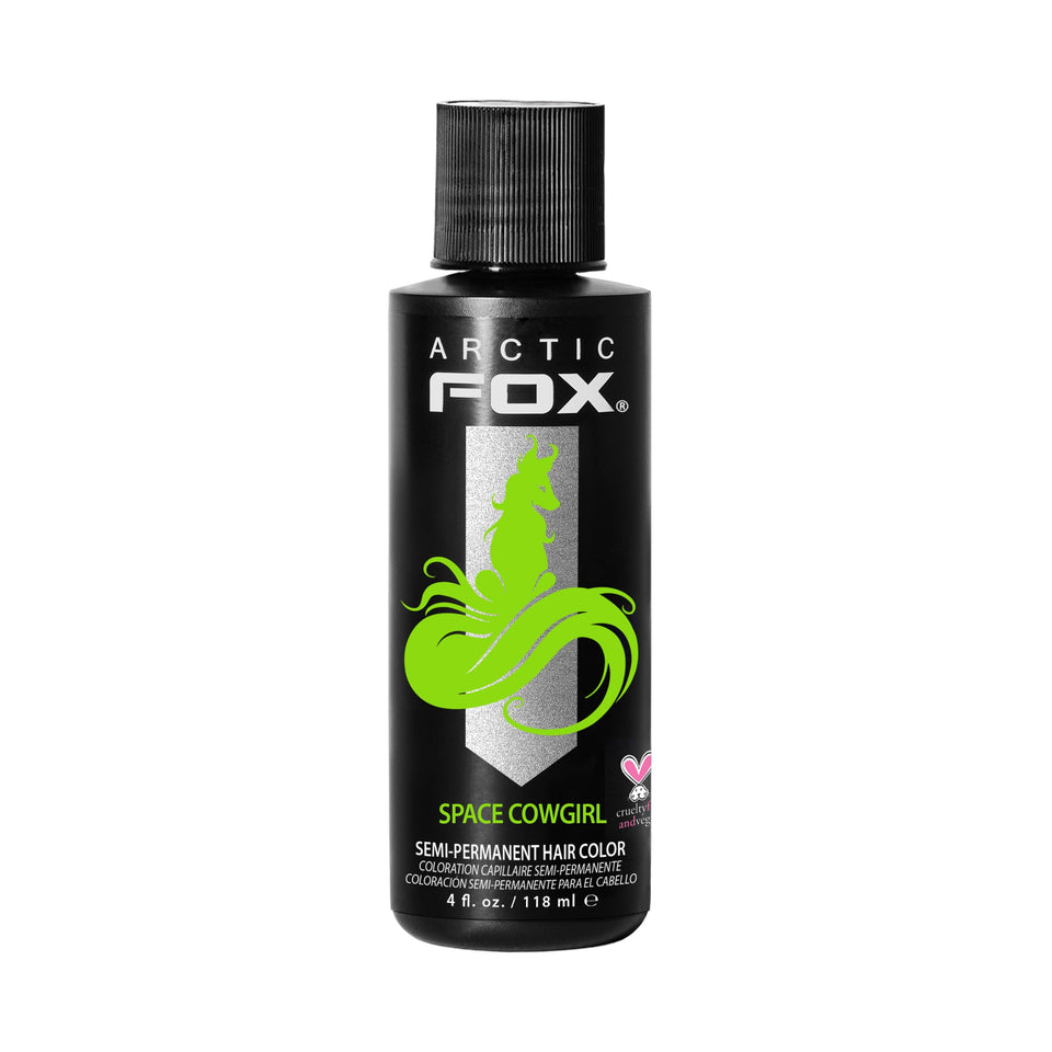 ARCTIC FOX front packaging showing vibrant Space Cowgirl green and vegan badge