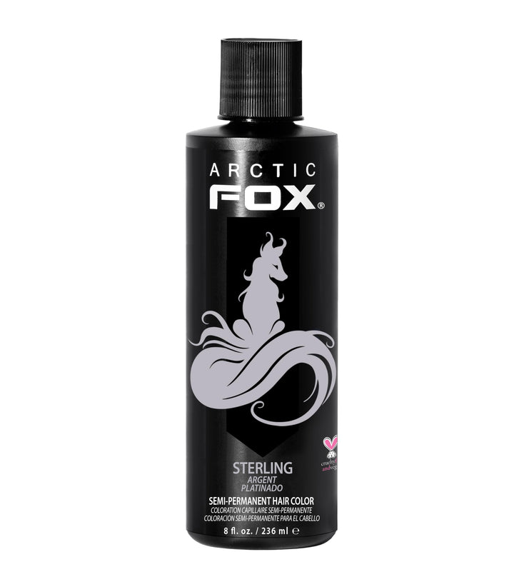 ARCTIC FOX Sterling front packaging showing vegan silver shade and label benefits