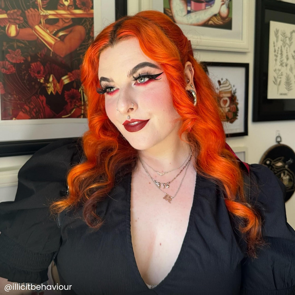 ARCTIC FOX application on hair illustrating even coverage and warm orange gradient