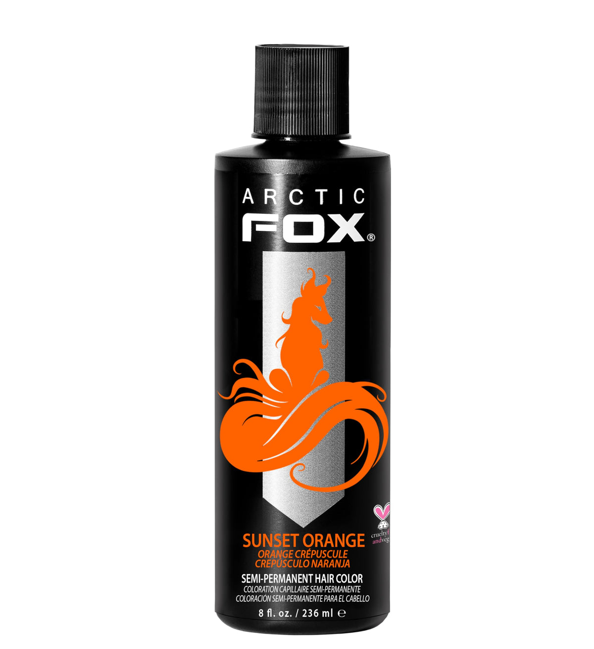 ARCTIC FOX front packaging showing bold sunset orange and clear label, vibrant color preview