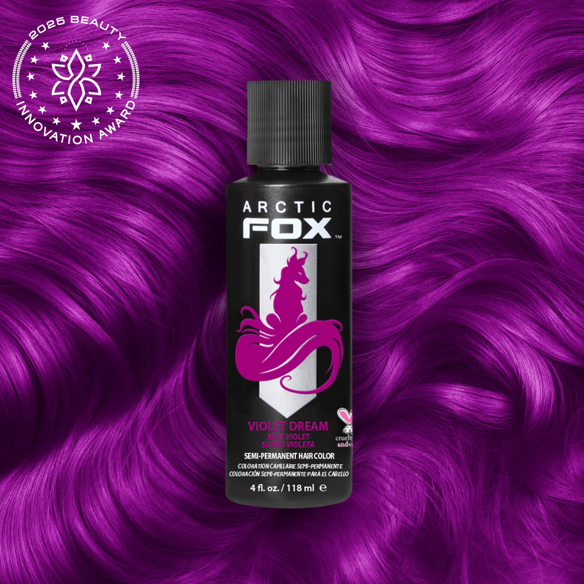 ARCTIC FOX open tub showing creamy VIOLET DREAM texture and conditioning benefit