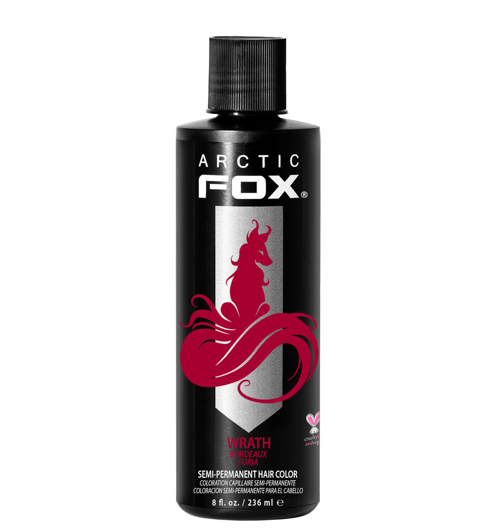 ARCTIC FOX WRATH front bottle showing label and red shade benefits