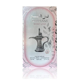 Ard Al Zaafaran Dirham Wardi being sprayed on wrist, showing wearable daily fragrance confidence