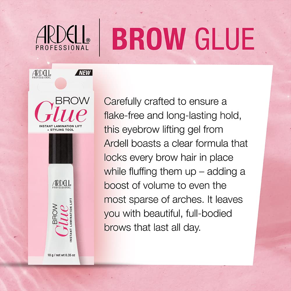 ardell brow glue brush and dual-sided comb applicator for precise shaping benefit
