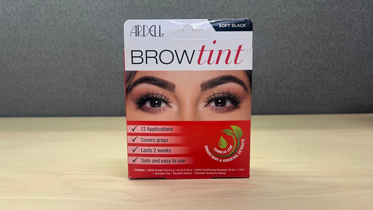 Ardell applying tint to brow demonstrating easy at-home application benefit