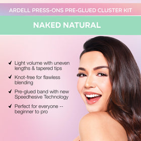 Ardell close-up of cluster texture highlighting tapered tips for realism