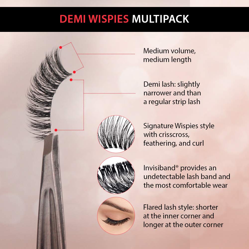 Ardell demi wispies fiber texture close-up showing crisscross feathered design