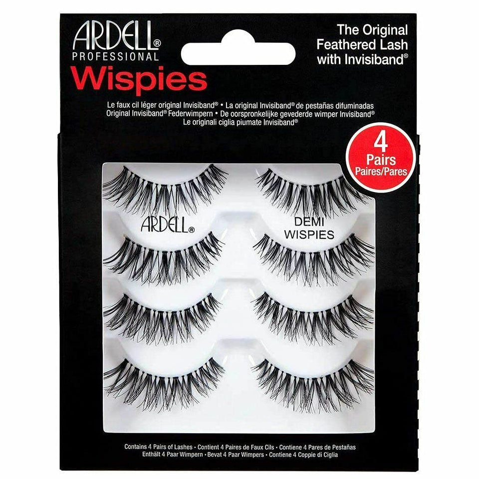 Ardell Demi Wispies front packaging showing four pairs, convenient value