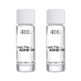 Ardell clear adhesive front packaging showing compact travel-friendly bottle and label benefits