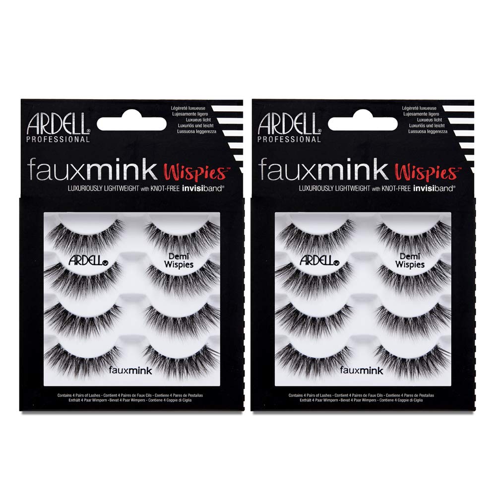 Ardell faux mink demi wispies pack front showing product and quantity for convenience