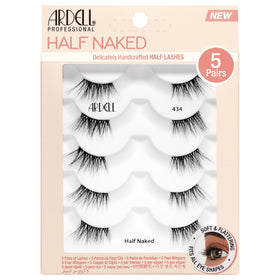 Ardell front packaging showing 434 half lashes, clear value pack benefit
