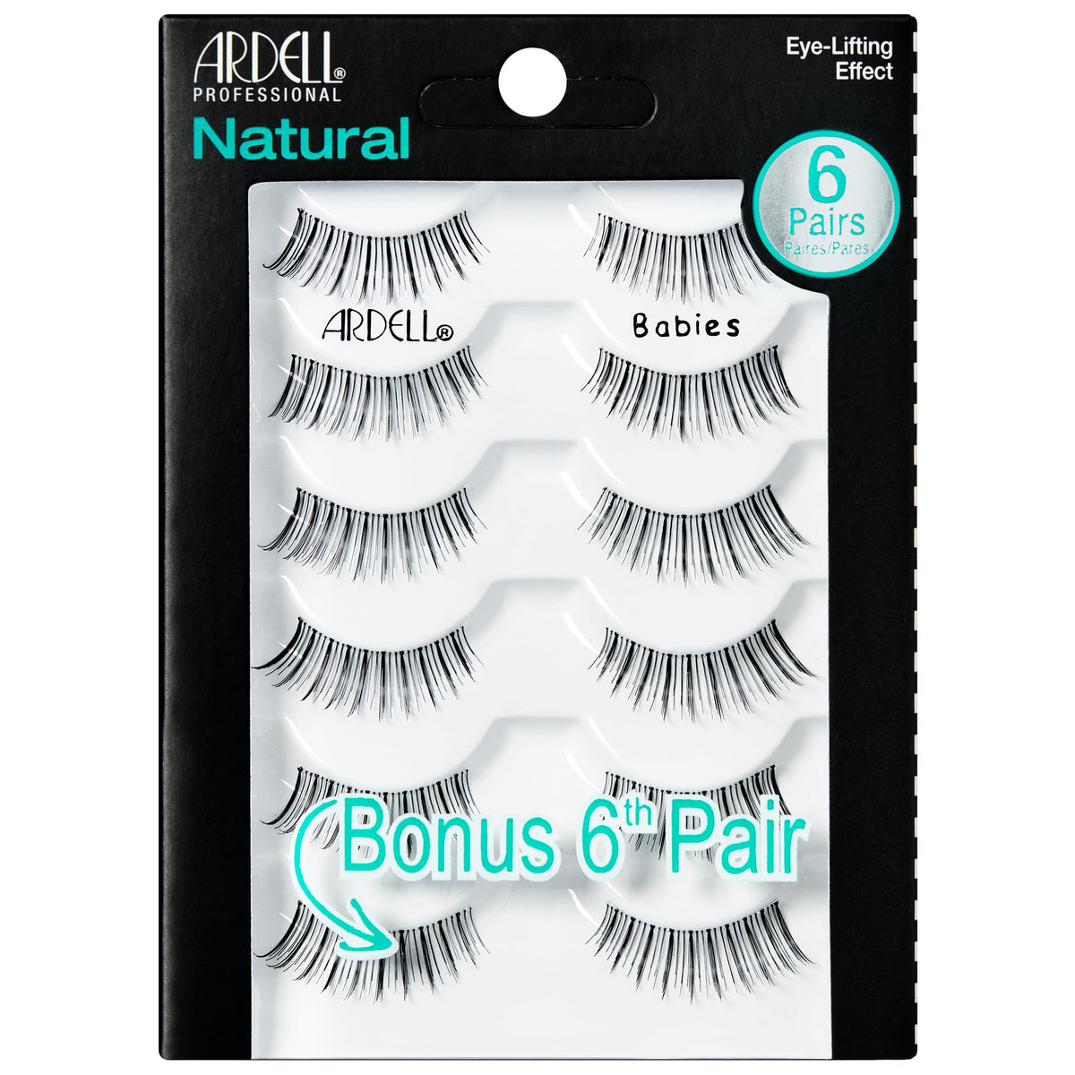 Ardell front packaging showing Natural Lashes Babies Black for subtle everyday enhancement