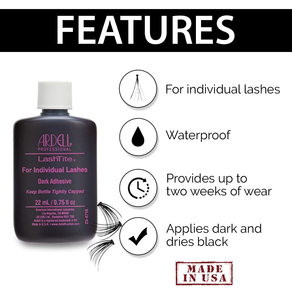 Application of Ardell LashTite with individual lash, demonstrating precise placement benefit