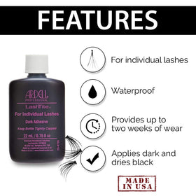 Application of Ardell LashTite with individual lash, demonstrating precise placement benefit