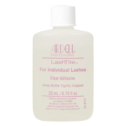 Ardell LashTite clear front packaging showing bottle and label, reliable hold