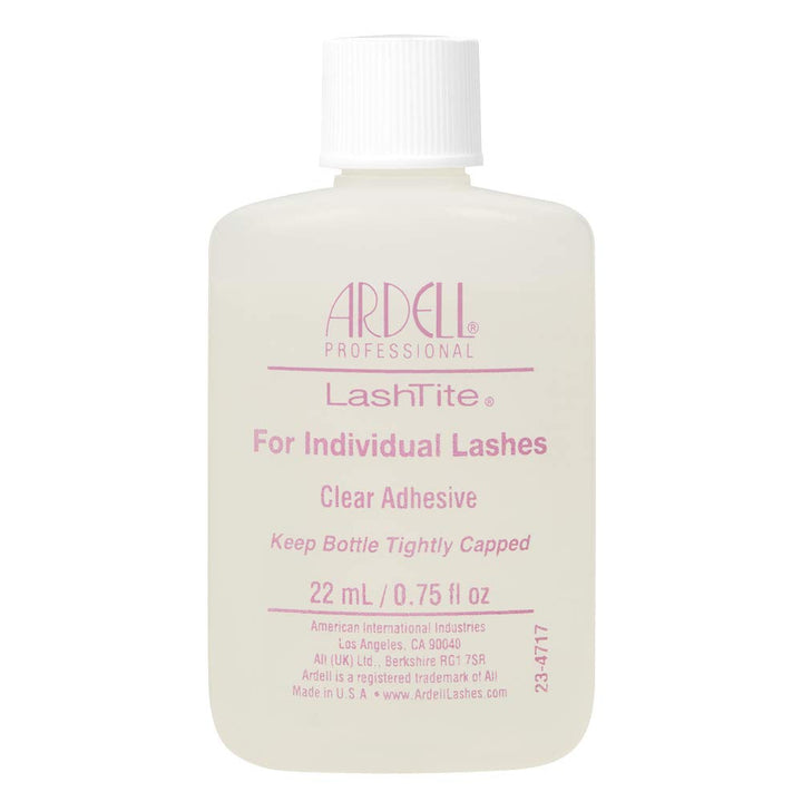 Ardell LashTite clear front packaging showing bottle and label, reliable hold