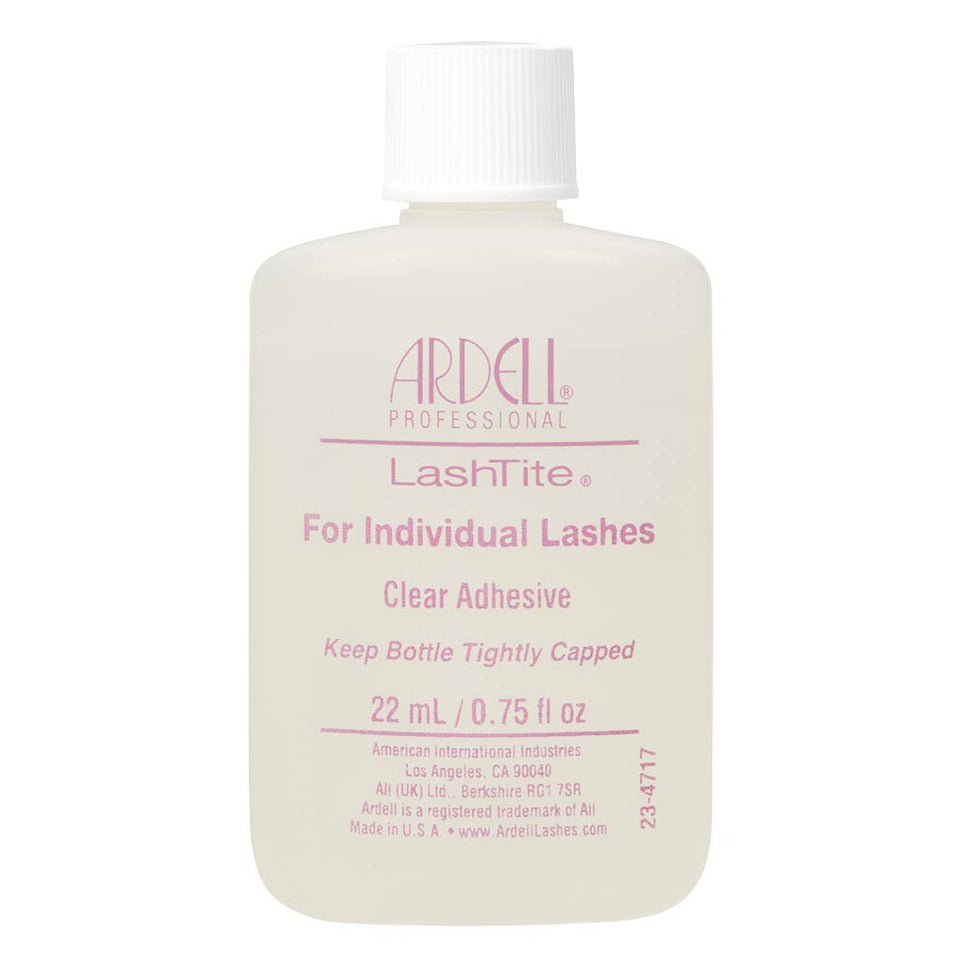 Ardell LashTite clear front packaging showing bottle and label, reliable hold
