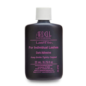 Ardell LashTite dark bottle front showing label and compact design, quick-access benefit