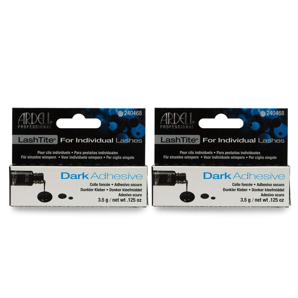 Ardell LashTite dark front packaging showing compact two-pack and benefits