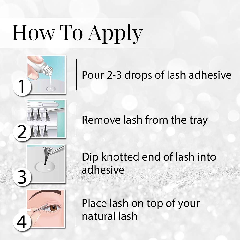 Ardell LashTite dark in-use applying individual lashes with tweezers for secure hold