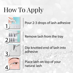 Ardell LashTite dark in-use applying individual lashes with tweezers for secure hold