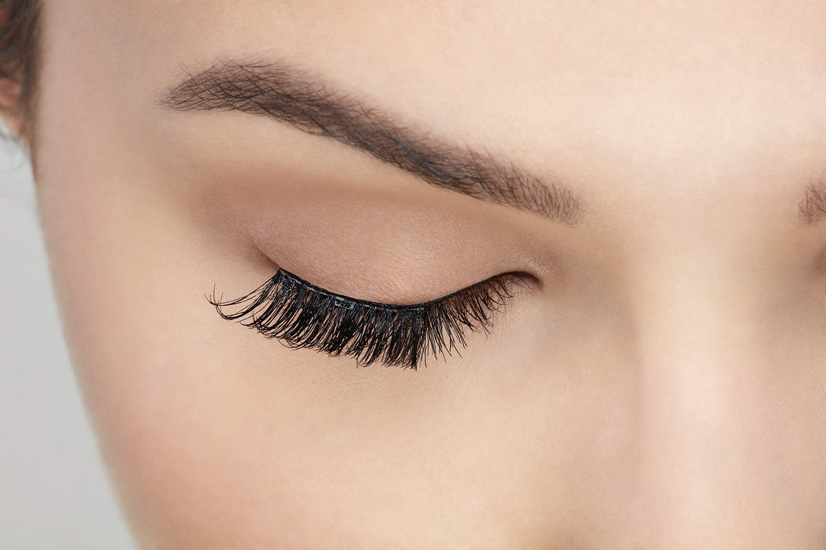 Ardell worn on model eye delivering flared, eye-lifting benefit