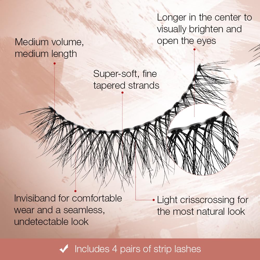Ardell lashes on model demonstrating subtle length and everyday lift