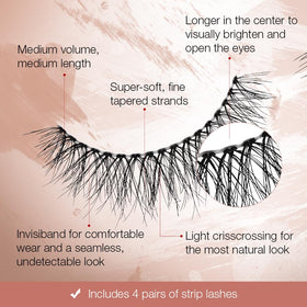 Ardell lashes on model demonstrating subtle length and everyday lift