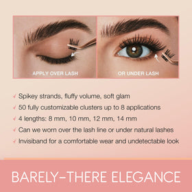 Ardell clusters applied on eye demonstrating lightweight comfortable wear
